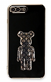 Eiroo iPhone 7 Plus / 8 Plus Bearbrick Standl Siyah Silikon Klf