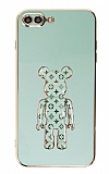 Eiroo iPhone 7 Plus / 8 Plus Bearbrick Standl Yeil Silikon Klf