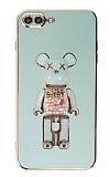 Eiroo iPhone 7 Plus / 8 Plus Candy Bear Standl Yeil Silikon Klf