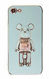 Eiroo iPhone SE 2022 Candy Bear Standl Yeil Silikon Klf
