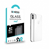 Eiroo iPhone X / XS Tempered Glass Arka Beyaz Cam Gvde Koruyucu