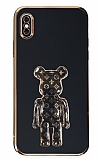 Eiroo iPhone X / XS Bearbrick Standl Siyah Silikon Klf