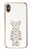 Eiroo iPhone X / XS Bearbrick Standl Beyaz Silikon Klf
