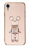 Eiroo iPhone XR Candy Bear Standl Pembe Silikon Klf