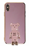 Eiroo iPhone XS Max Baby Bear Standl Mor Silikon Klf
