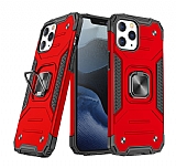 Eiroo Kickstand iPhone 13 Pro Ultra Koruma Krmz Klf