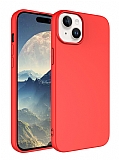 Eiroo Lansman iPhone 15 Krmz Silikon Klf