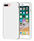 Eiroo Lansman iPhone 7 Plus / 8 Plus Beyaz Silikon Klf