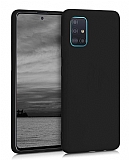 Eiroo Lansman Samsung Galaxy A71 Siyah Silikon Klf