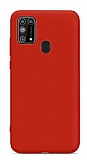 Eiroo Lansman Samsung Galaxy M31 Krmz Silikon Klf
