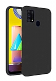 Eiroo Lansman Samsung Galaxy M31 Siyah Silikon Klf
