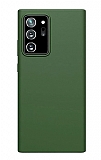 Eiroo Lansman Samsung Galaxy Note 20 Ultra Koyu Yeil Silikon Klf