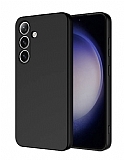 Eiroo Lansman Samsung Galaxy S24 Siyah Silikon Klf