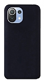 Eiroo Lansman Xiaomi Mi 11 Lite Siyah Silikon Klf
