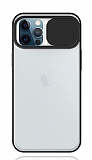 Eiroo Lens Series iPhone 12 Pro Max 6.7 in Siyah Silikon Klf