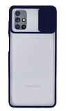 Eiroo Lens Series Samsung Galaxy M51 Lacivert Silikon Klf