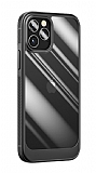 Eiroo Lion iPhone 12 Pro Max 6.7 in Silikon Cam Siyah Klf