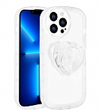Eiroo Love Series iPhone 12 Pro Max Kalp Tutuculu Beyaz Silikon Klf
