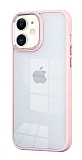 Eiroo Luxe iPhone 11 Pembe Silikon Kenarl Rubber Klf