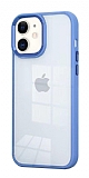 Eiroo Luxe iPhone 11 Mavi Silikon Kenarl Rubber Klf