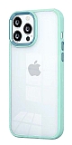 Eiroo Luxe iPhone 13 Pro Yeil Silikon Kenarl Rubber Klf