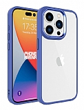Eiroo Luxe iPhone 15 Pro Silikon Kenarl Lavender Grey Rubber Klf