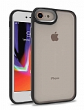 Eiroo Luxe iPhone 7 / 8 Silikon Kenarl Siyah Rubber Klf