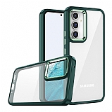 Eiroo Luxe Samsung Galaxy A24 Silikon Kenarl Yeil Rubber Klf