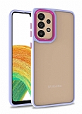 Eiroo Luxe Samsung Galaxy A33 5G Lila Silikon Kenarl Rubber Klf