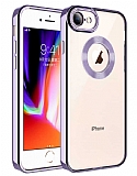 Eiroo Luxury Clear iPhone 7 / 8 Kamera Korumal Lila Silikon Klf