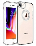 Eiroo Luxury Clear iPhone 7 / 8 Kamera Korumal Silver Silikon Klf