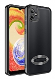 Eiroo Luxury Clear Samsung Galaxy A04 Kamera Korumal Siyah Silikon Klf