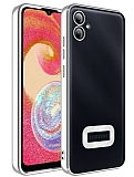 Eiroo Luxury Clear Samsung Galaxy A04e Kamera Korumal Silver Silikon Klf