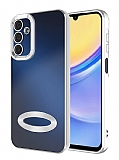 Eiroo Luxury Clear Samsung Galaxy A15 Kamera Korumal Silver Silikon Klf