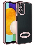 Eiroo Luxury Clear Samsung Galaxy A23 Kamera Korumal Rose Gold Silikon Klf