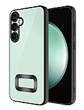 Eiroo Luxury Clear Samsung Galaxy A55 Kamera Korumal Siyah Silikon Klf