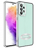 Eiroo Luxury Clear Samsung Galaxy A73 Kamera Korumal Silver Silikon Klf