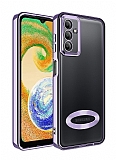 Eiroo Luxury Clear Samsung Galaxy A14 Kamera Korumal Lila Silikon Klf
