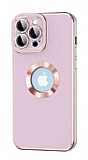 Eiroo Luxury Protection iPhone 12 Pro Max Kamera Korumal Mor Silikon Klf