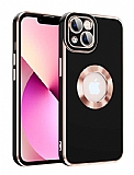 Eiroo Luxury Protection iPhone 13 Kamera Korumal Siyah Silikon Klf