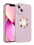Eiroo Luxury Protection iPhone 13 Kamera Korumal Mor Silikon Klf