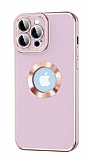 Eiroo Luxury Protection iPhone 14 Pro Kamera Korumal Lila Silikon Klf