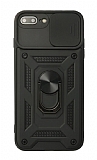 Eiroo Magnet Lens iPhone 7 Plus / 8 Plus Ultra Koruma Siyah Klf
