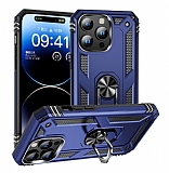 Eiroo Magnet Ring iPhone 15 Pro Max Ultra Koruma Lacivert Klf