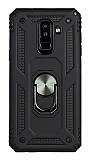 Eiroo Magnet Ring Samsung Galaxy J8 Ultra Koruma Siyah Klf