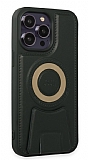 Eiroo Magneticsafe iPhone 14 Pro Max Standl Yeil Rubber Klf