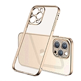 Eiroo Matte Crystal iPhone 12 Pro Max Kamera Korumal Gold Rubber Klf