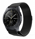 Eiroo Milanese Loop Samsung Galaxy Watch Siyah Metal Kordon (46 mm)