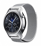 Eiroo Milanese Loop Samsung Galaxy Watch 3 45 mm Silver Metal Kordon