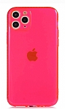 Eiroo Mun iPhone 11 Pro effaf Pembe Silikon Klf